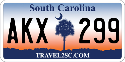 SC license plate AKX299