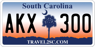 SC license plate AKX300