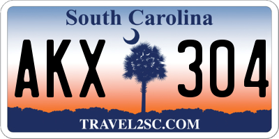 SC license plate AKX304