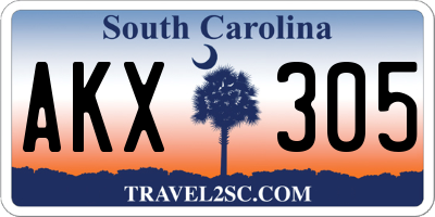 SC license plate AKX305