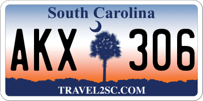 SC license plate AKX306