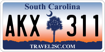SC license plate AKX311