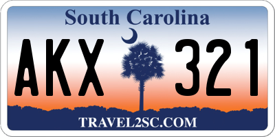 SC license plate AKX321