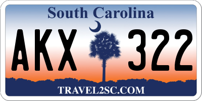 SC license plate AKX322
