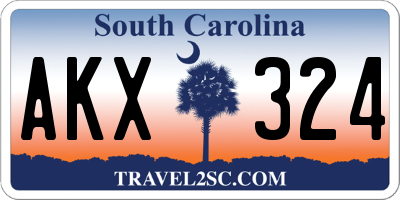 SC license plate AKX324