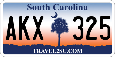SC license plate AKX325