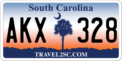 SC license plate AKX328