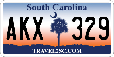 SC license plate AKX329