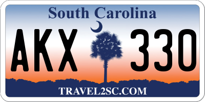 SC license plate AKX330