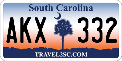 SC license plate AKX332