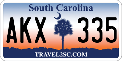 SC license plate AKX335
