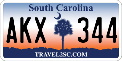 SC license plate AKX344