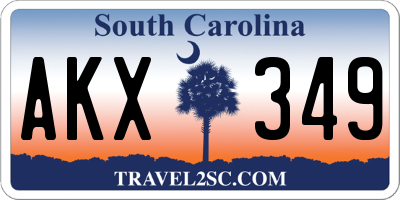 SC license plate AKX349