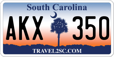 SC license plate AKX350