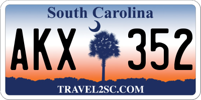 SC license plate AKX352