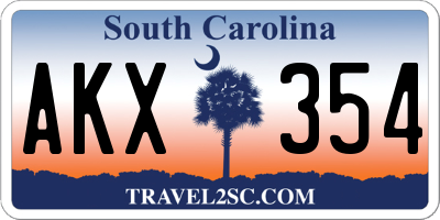 SC license plate AKX354