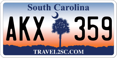 SC license plate AKX359