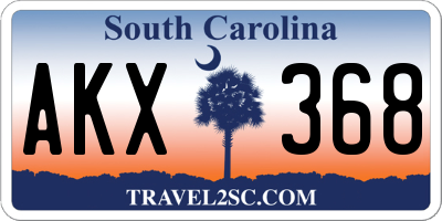 SC license plate AKX368