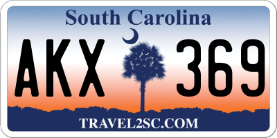SC license plate AKX369