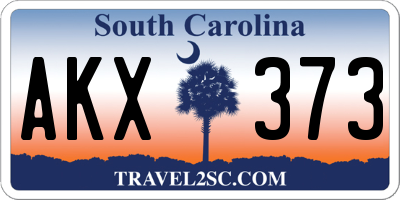 SC license plate AKX373