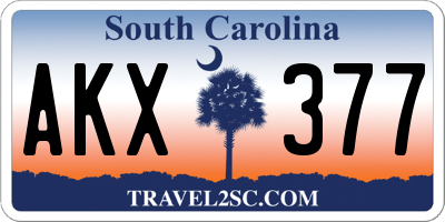 SC license plate AKX377