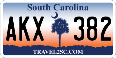 SC license plate AKX382