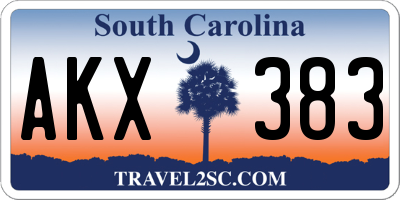 SC license plate AKX383