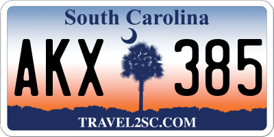 SC license plate AKX385