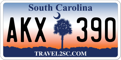 SC license plate AKX390