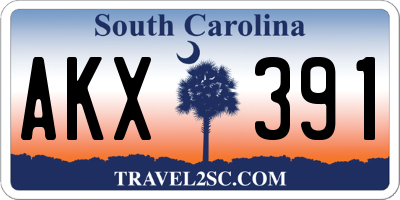 SC license plate AKX391
