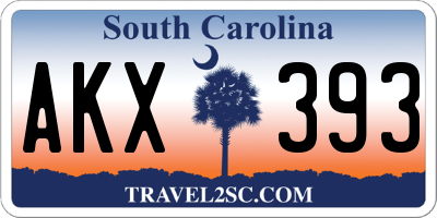 SC license plate AKX393
