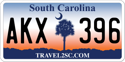 SC license plate AKX396