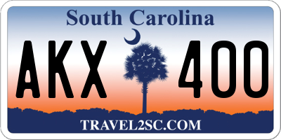 SC license plate AKX400