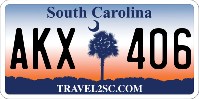 SC license plate AKX406
