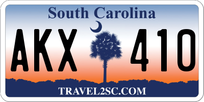 SC license plate AKX410