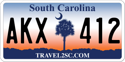 SC license plate AKX412