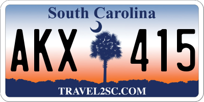 SC license plate AKX415
