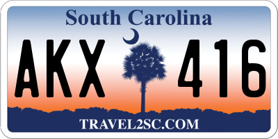 SC license plate AKX416