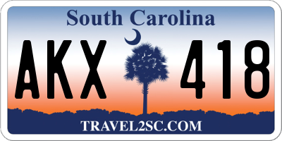 SC license plate AKX418