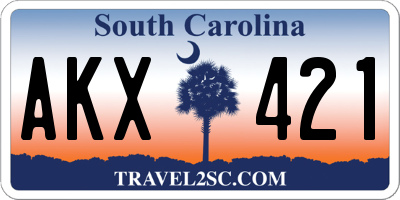 SC license plate AKX421