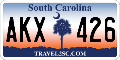 SC license plate AKX426