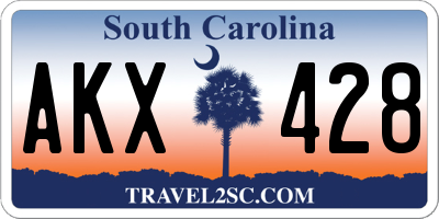 SC license plate AKX428