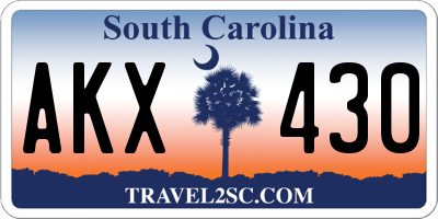 SC license plate AKX430