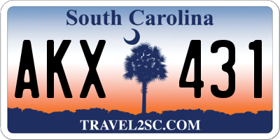 SC license plate AKX431