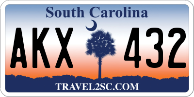 SC license plate AKX432