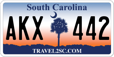 SC license plate AKX442