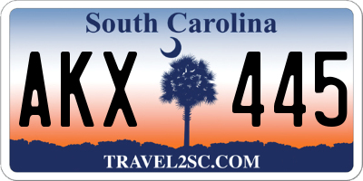 SC license plate AKX445