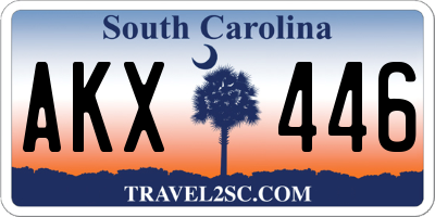 SC license plate AKX446