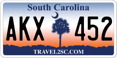 SC license plate AKX452