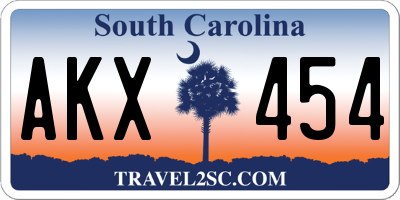 SC license plate AKX454
